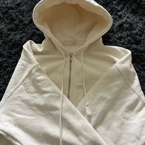 Brandy Melville Cream Fleece-Lined Hoodie